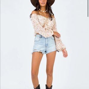 Princess Polly floral off shoulder long sleeve